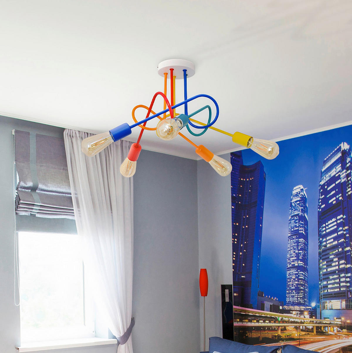 KINDERDECKENLEUCHTE 50/50/31 cm   - Multicolor, LIFESTYLE, Metall (50/50/31cm)