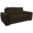 SCHLAFSOFA in Dunkelbraun  - Chromfarben/Dunkelbraun, Design, Holz/Textil (199/92/97cm) - Hom`in