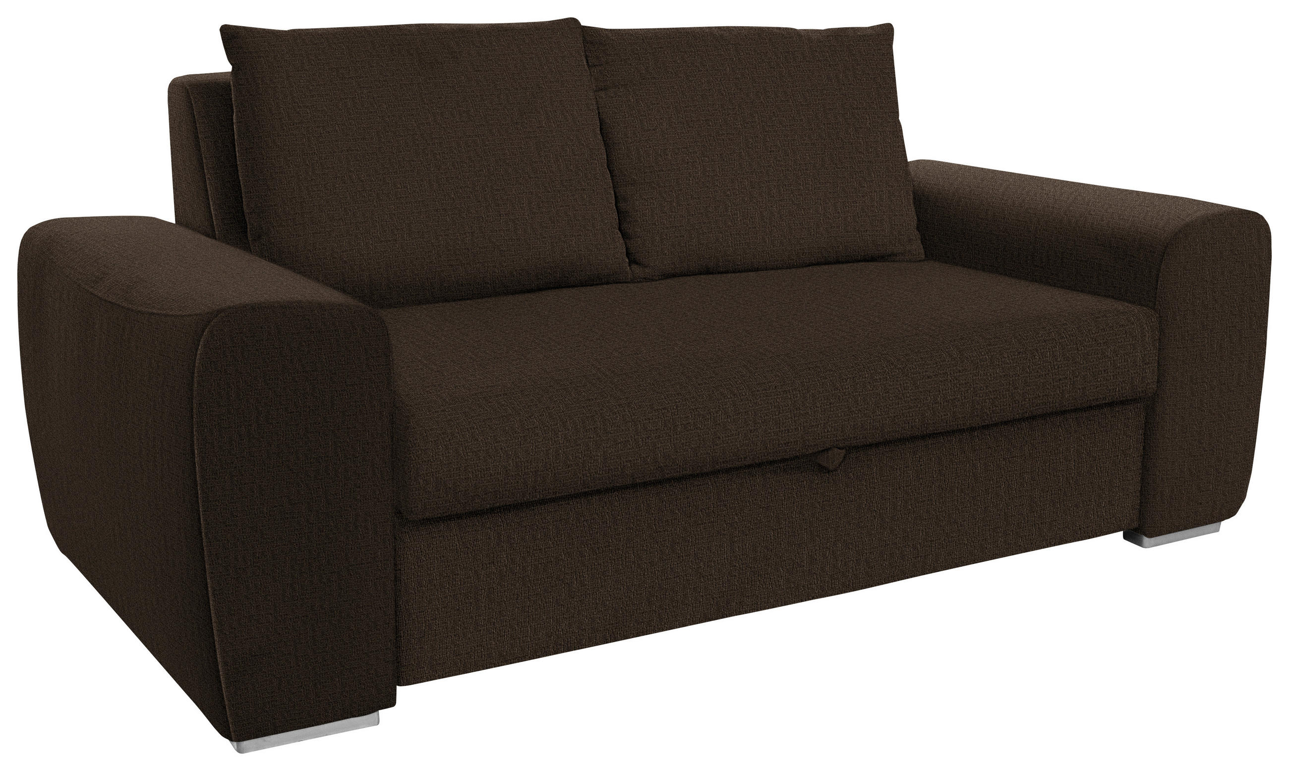 SCHLAFSOFA in Textil Dunkelbraun  - Chromfarben/Dunkelbraun, Design, Holz/Textil (199/92/97cm) - Livetastic