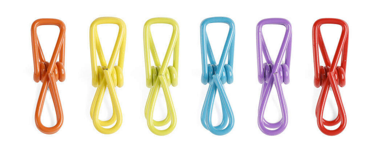 SVORKY NA SÁČKY - vícebarevná, Basics, kov (1,95/19/10cm) - Kikkerland