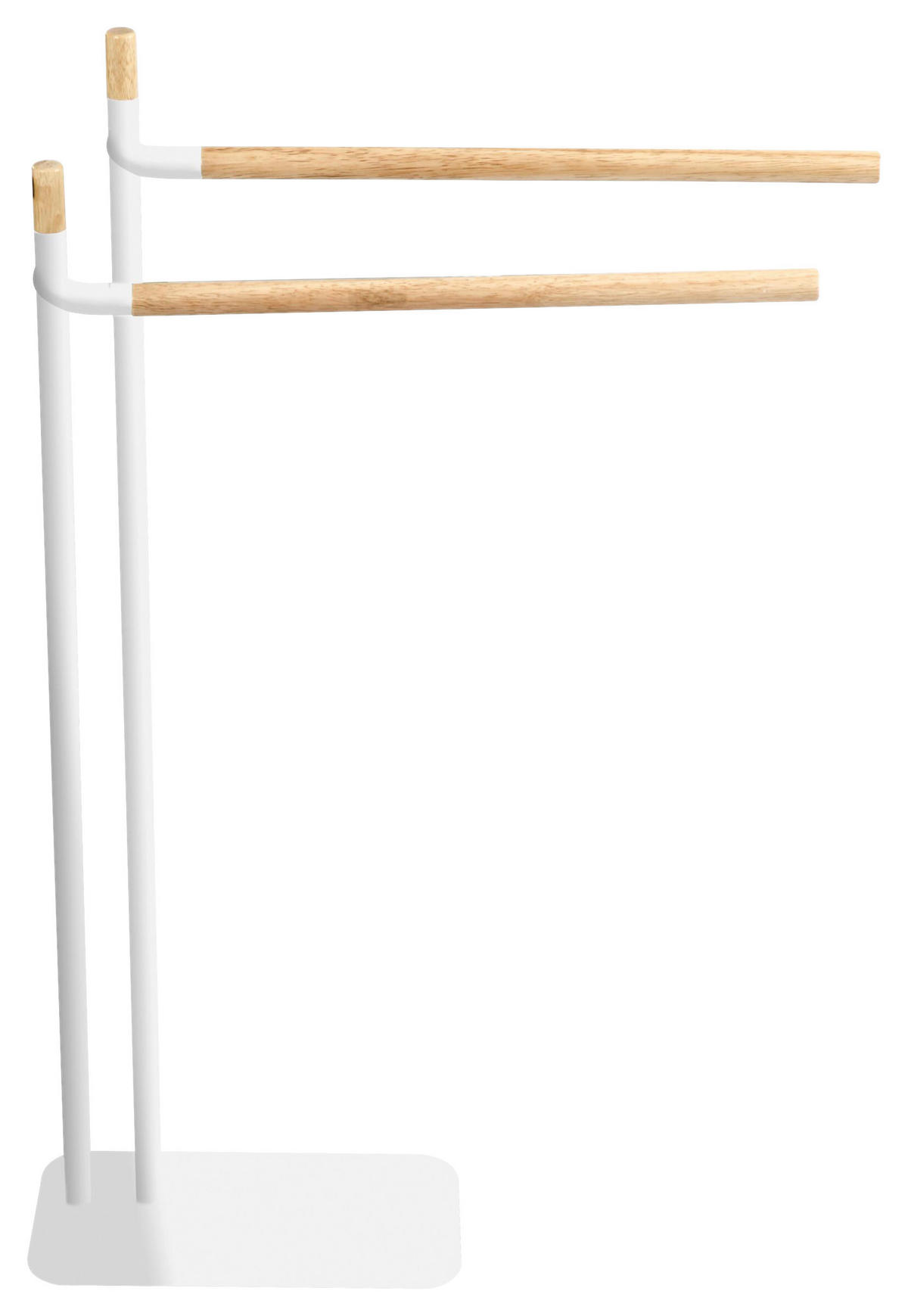 HANDTUCHHALTER 53/85,5/15 cm  - Weiss/Naturfarben, Design, Holz/Metall (53/85,5/15cm) - Sadena