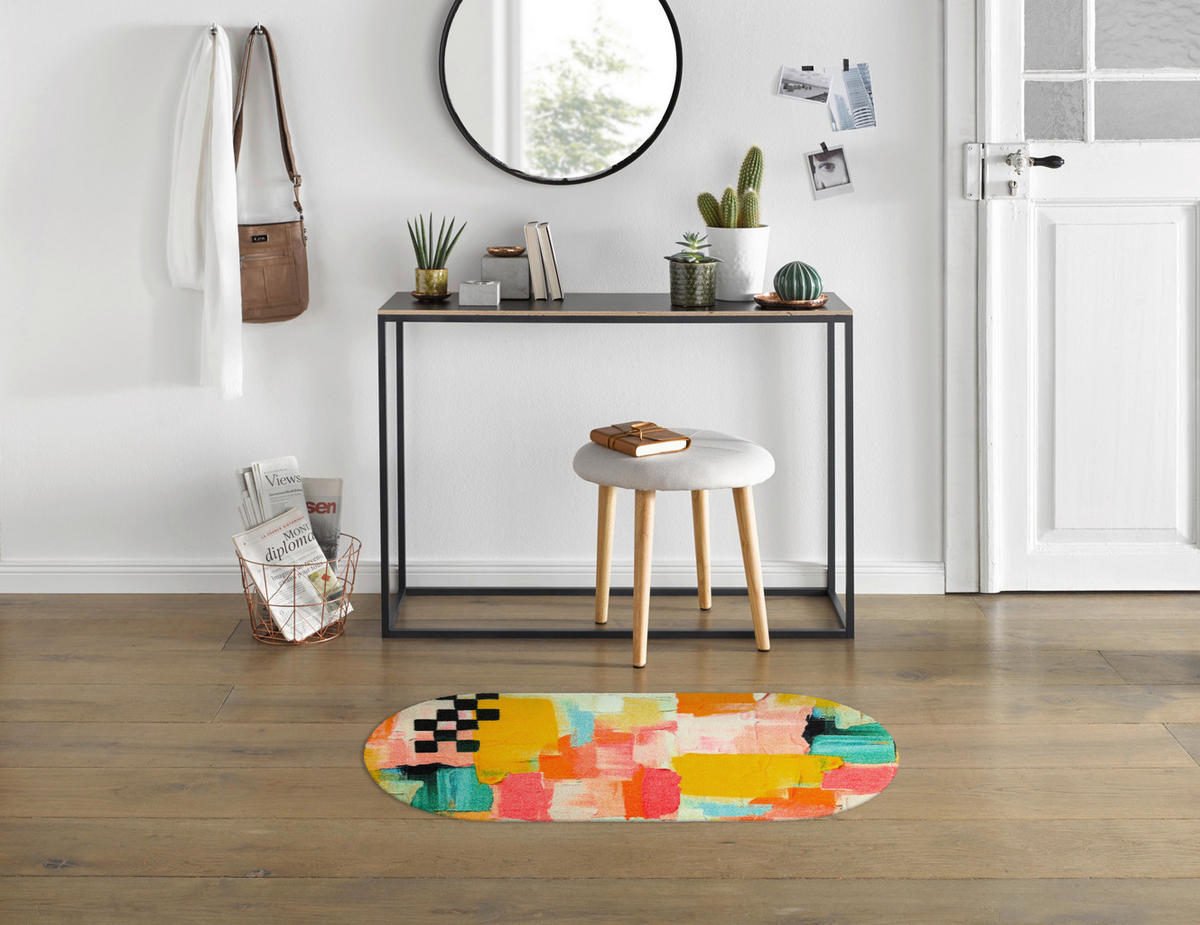 FUSSMATTE 50/90 cm Paintshape  - Gelb, Trend, Kunststoff/Textil (50/90cm) - wash+dry