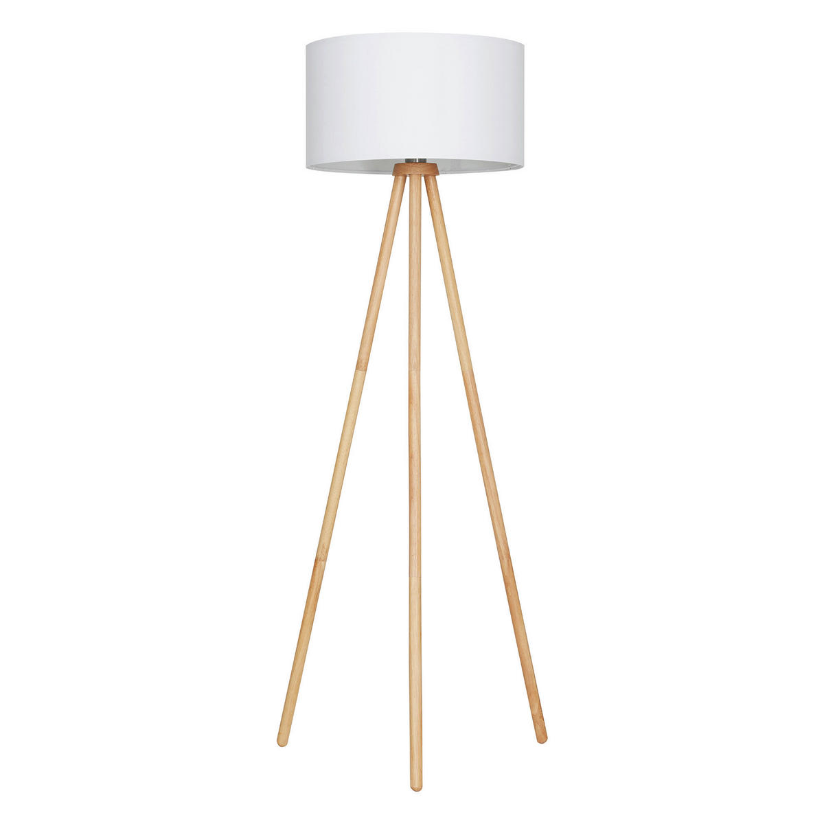 STEHLEUCHTE 50/148 cm    - Buchefarben/Weiß, Natur, Holz/Textil (50/148cm)