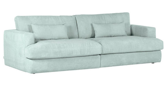 BIGSOFA Cord Hellblau  - Schwarz/Hellblau, ROMANTIK / LANDHAUS, Kunststoff/Textil (270/67/120cm) - Landscape