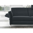 3-SITZER-SOFA  in Echtleder Dunkelblau   - Alufarben/Dunkelblau, Design, Leder/Metall (190/82/99cm) - Dieter Knoll