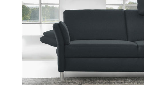 3-SITZER-SOFA  in Echtleder Dunkelblau   - Alufarben/Dunkelblau, Design, Leder/Metall (190/82/99cm) - Dieter Knoll