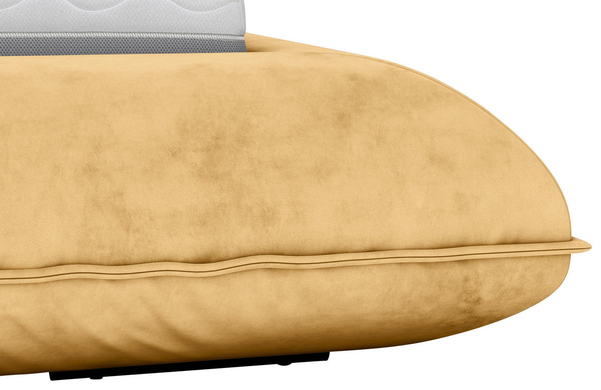 POLSTERBETT 180/200 cm,  in Senfgelb,  - Senfgelb/Schwarz, Design, Textil/Metall (180/200cm) - Belluti