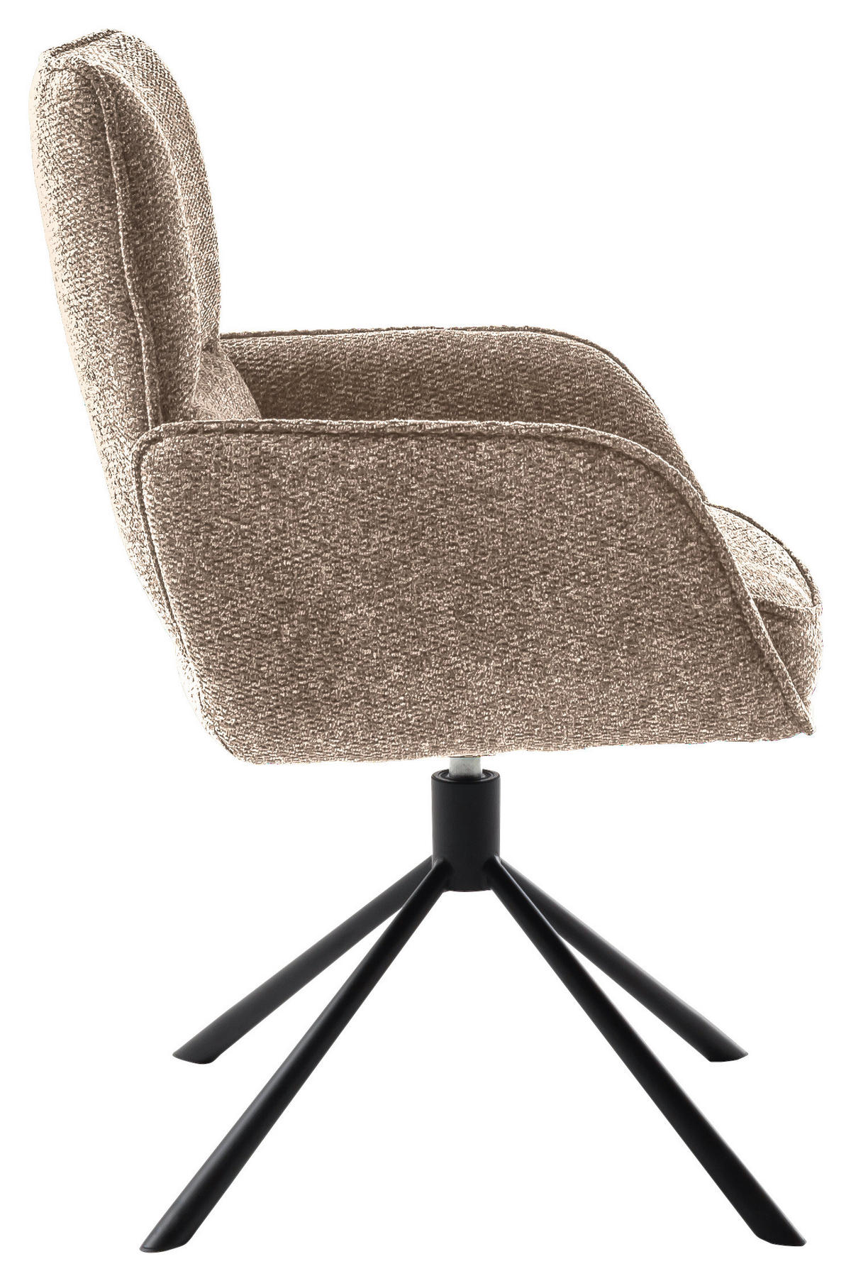 ARMLEHNSTUHL  Sitzfläche 360° drehbar, automatische Rückholfunktion Webstoff  Creme, Schwarz  - Creme/Schwarz, Design, Textil/Metall (62/92/65cm) - Novel