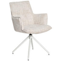 ARMLEHNSTUHL  in Eisen Chenille  - Beige/Creme, Design, Textil/Metall (59/89,5/63cm) - Novel