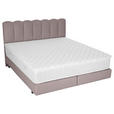 BOXSPRINGBETT 180/200 cm,  in Hellbraun, Topper, Matratzen, H3 = fest  - Hellbraun/Schwarz, Design, Holzwerkstoff/Textil (180/200cm) - Esposa