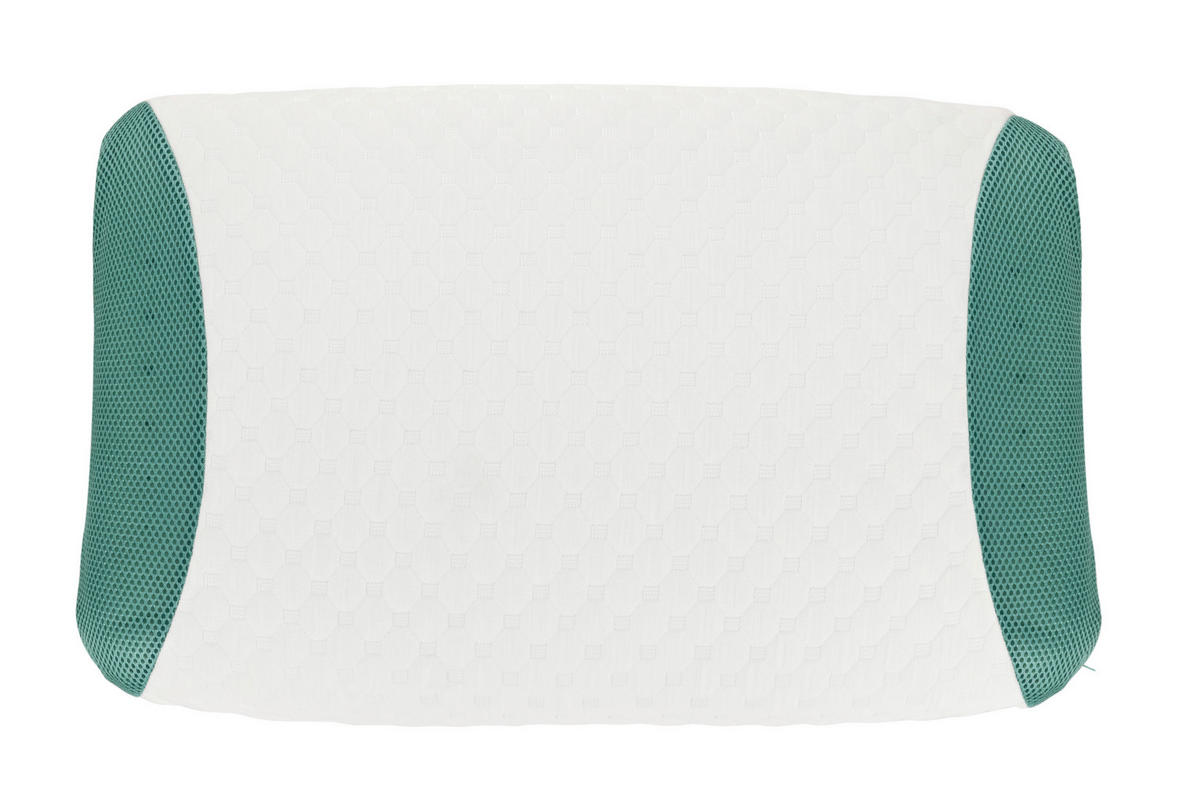 NACKENSTÜTZKISSEN  - Weiß/Mintgrün, Textil (60/40/10cm) - Sleeptex