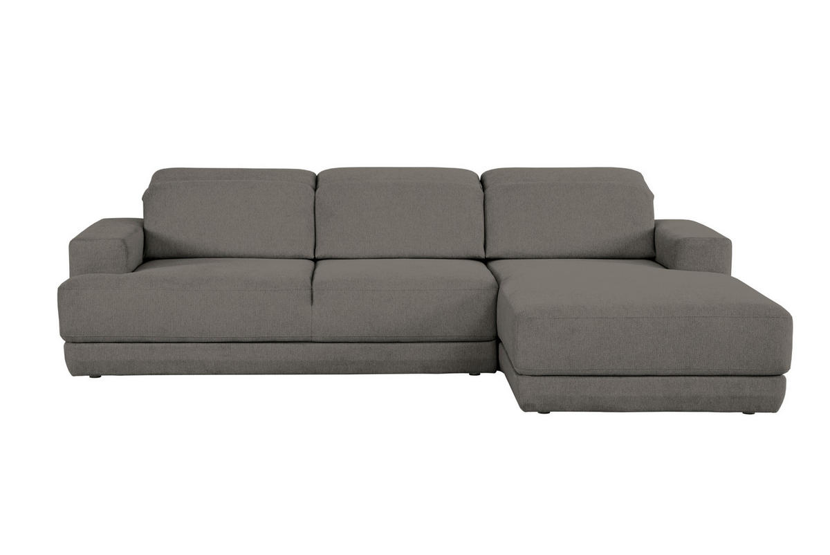 ECKSOFA in Webstoff Anthrazit  - Anthrazit/Schwarz, Design, Kunststoff/Textil (204/293cm) - MID.YOU