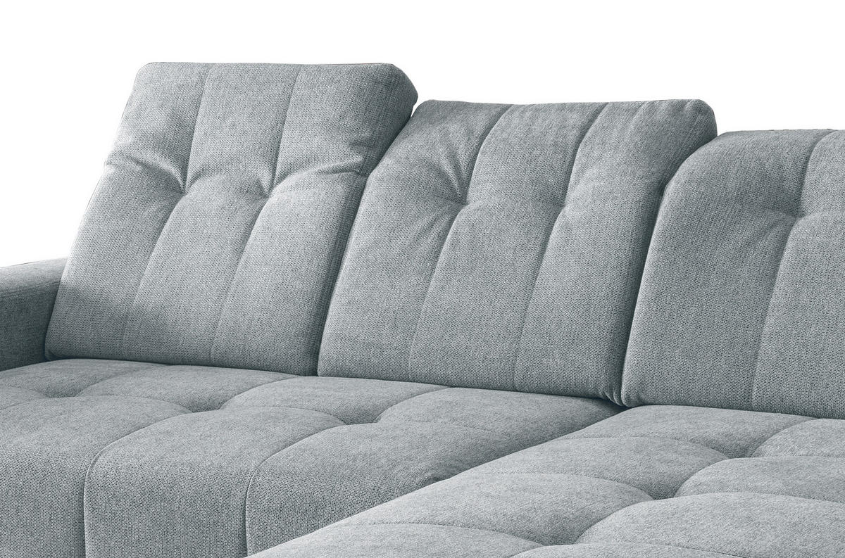 ECKSOFA in Chenille Mintgrün  - Schwarz/Mintgrün, Modern, Textil/Metall (258/180cm) - Livetastic