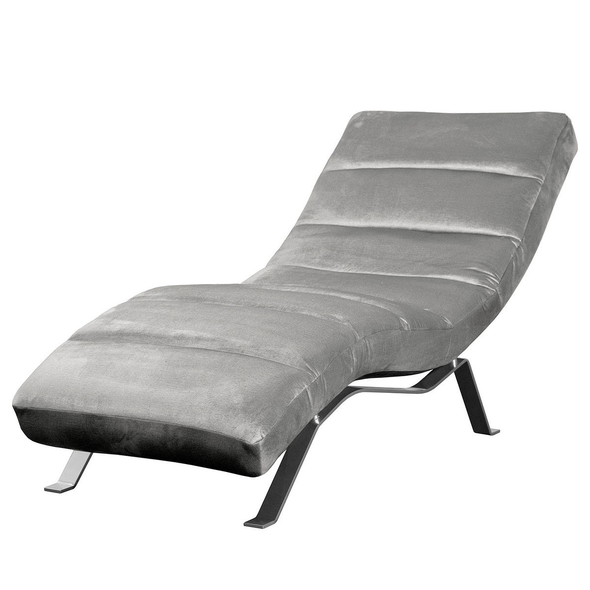 RELAXLIEGE SWING Samt Grau  - Silberfarben/Grau, Design, Textil/Metall (65/65-95/171cm) - Livetastic