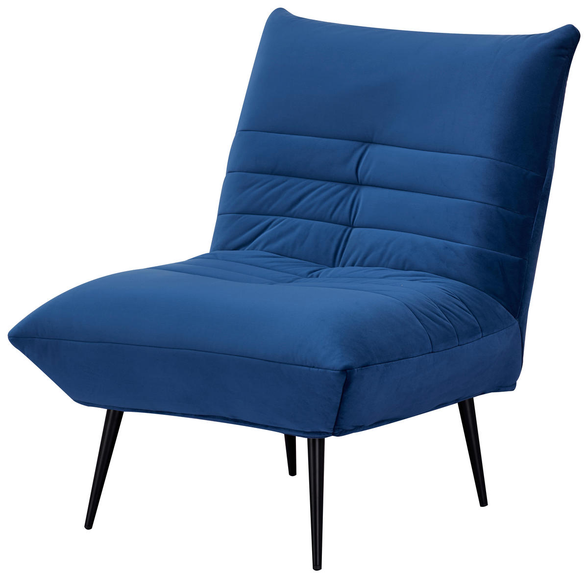 SESSEL Samt Blau    - Blau/Schwarz, MODERN, Textil/Metall (75/92/87cm) - MID.YOU