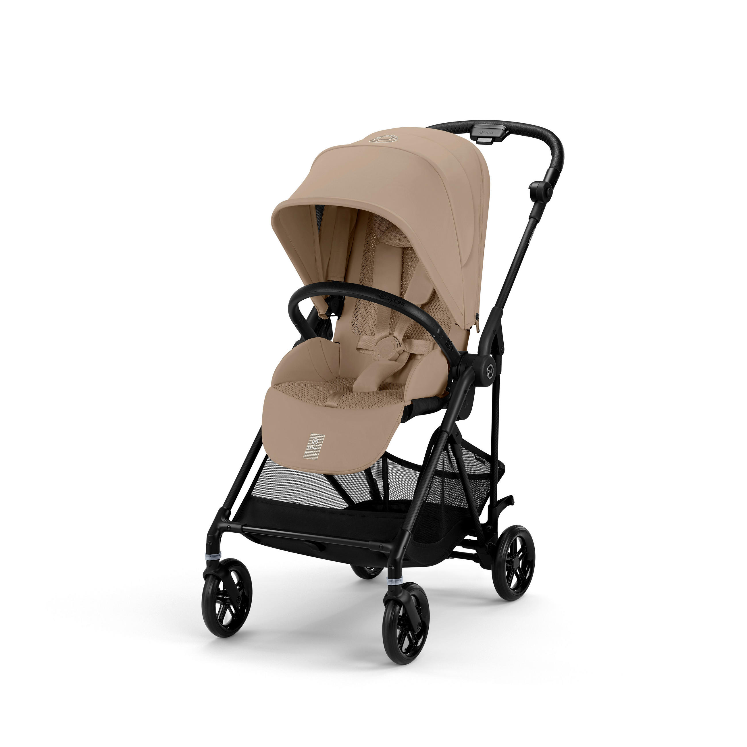 KINDERWAGEN Melios Carbon  - Beige/Schwarz, Basics, Textil/Metall (82-91/49/96,5-107cm) - Cybex