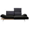ECKSOFA in Flachgewebe Schwarz, Dunkelblau  - Chromfarben/Schwarz, Design, Holz/Textil (240/132cm) - Koinor