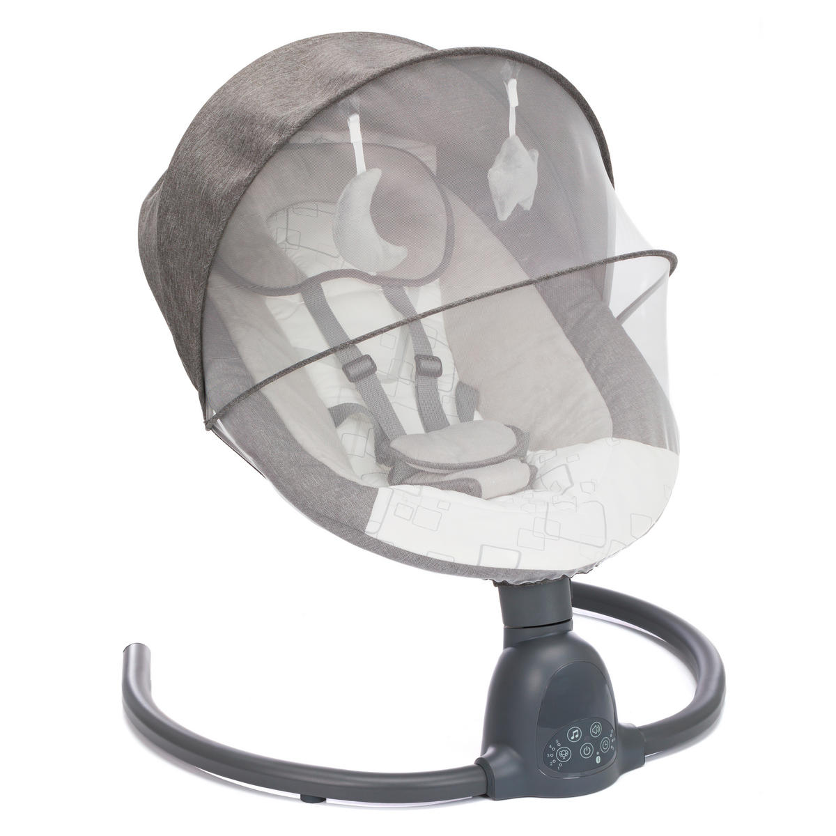 SCHAUKELWIPPE Luna  - Hellgrau/Grau, Basics, Textil/Metall (17/41/48cm) - Fillikid