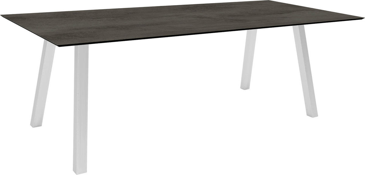 GARTENTISCH Kunststoff Grau rechteckig  - Silberfarben/Grau, MODERN, Kunststoff/Metall (220/100/75cm) - Stern