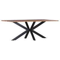ESSTISCH Akazie massiv rechteckig Naturfarben, Schwarz  - Schwarz/Naturfarben, MODERN, Holz/Metall (180/90/75cm) - Livetastic