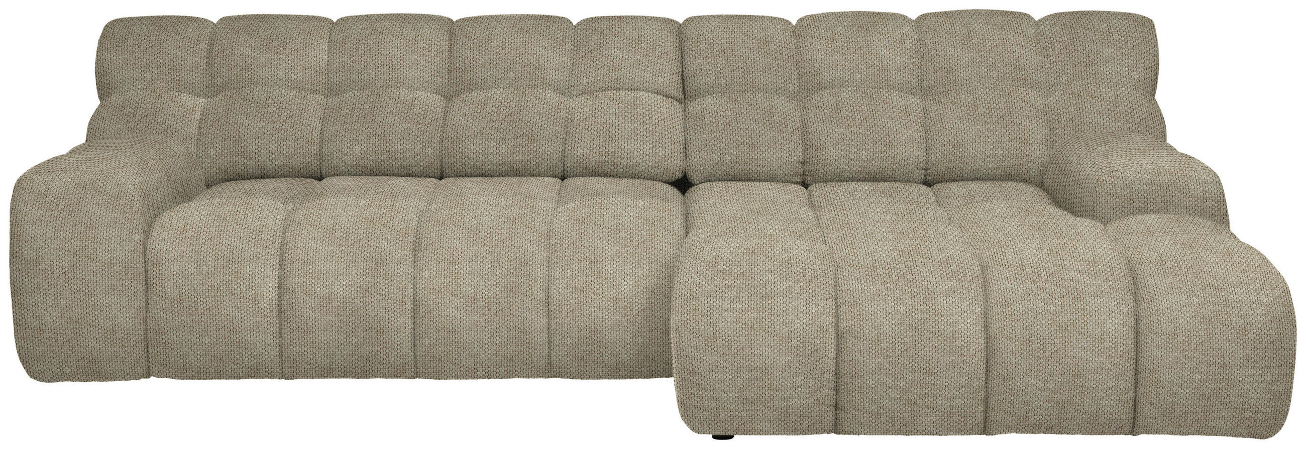 ECKSOFA in Webstoff Beige  - Beige/Schwarz, Modern, Kunststoff/Textil (297/180cm) - Welnova