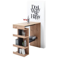 BAROVÝ STŮL, černá, dub artisan, 108/50/103 cm - černá/dub artisan, Konvenční, kompozitní dřevo (108/50/103cm) - Livetastic