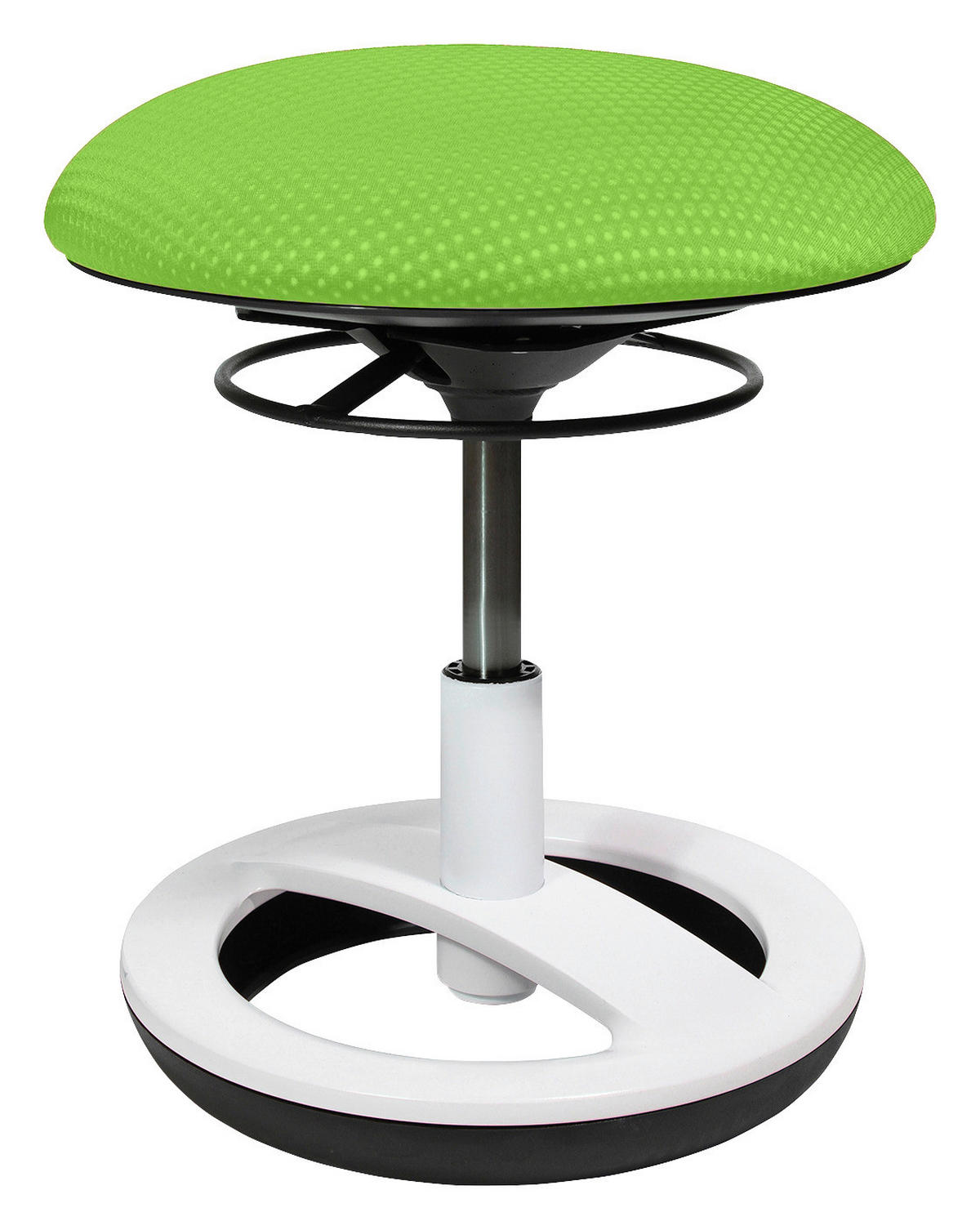 DREHHOCKER in Kunststoff, Textil Grün, Schwarz, Weiß  - Schwarz/Weiß, Basics, Kunststoff/Textil (38,5/38-46/38,5cm) - Ben'n'jen