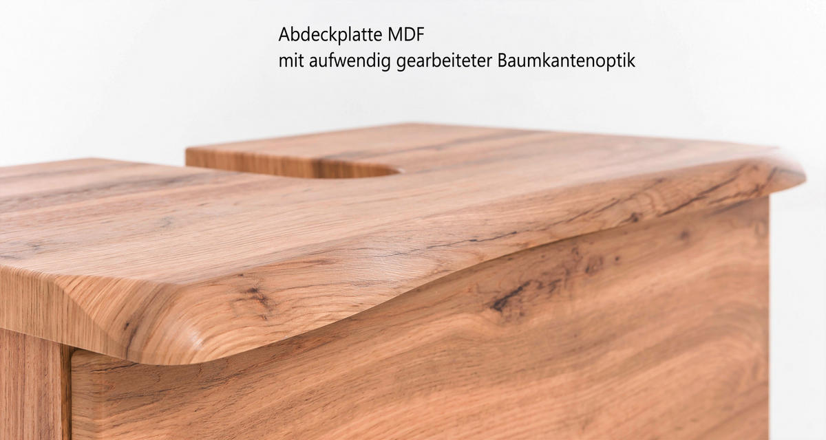 WASCHBECKENUNTERSCHRANK 61/55/40 cm  - Eiche Wotan/Silberfarben, Natur, Holzwerkstoff/Kunststoff (61/55/40cm) - Xora