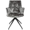 ARMLEHNSTUHL  in Eisen Samt  - Anthrazit/Schwarz, Design, Textil/Metall (59/89,5/63cm) - Novel