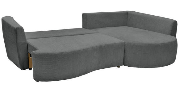 ECKSOFA Dunkelgrau Chenille  - Dunkelgrau/Schwarz, MODERN, Kunststoff/Textil (287/179cm) - Carryhome