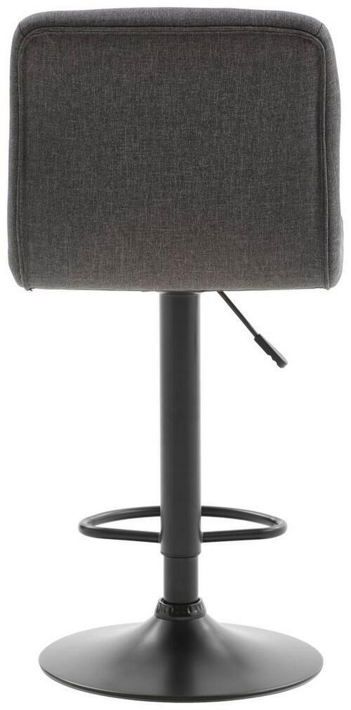 BARHOCKER Webstoff Grau, Schwarz Eisen Sitzfläche 360° drehbar  - Schwarz/Grau, MODERN, Textil/Metall (44,5/92-113/48cm) - Livetastic