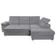 ECKSOFA Grau Flachgewebe  - Schwarz/Grau, KONVENTIONELL, Kunststoff/Textil (280/235cm) - Carryhome