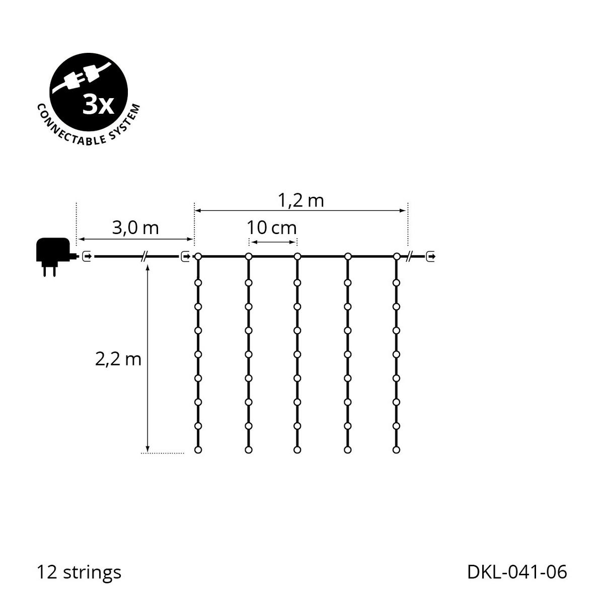 LICHTERVORHANG - Trend, Metall (120/220cm)