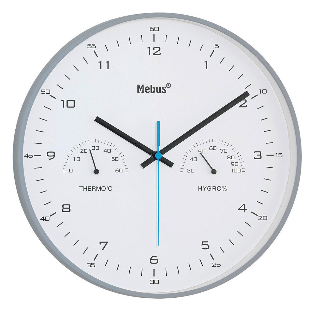 WANDUHR Grau  - Grau, Basics, Kunststoff (30,0cm)