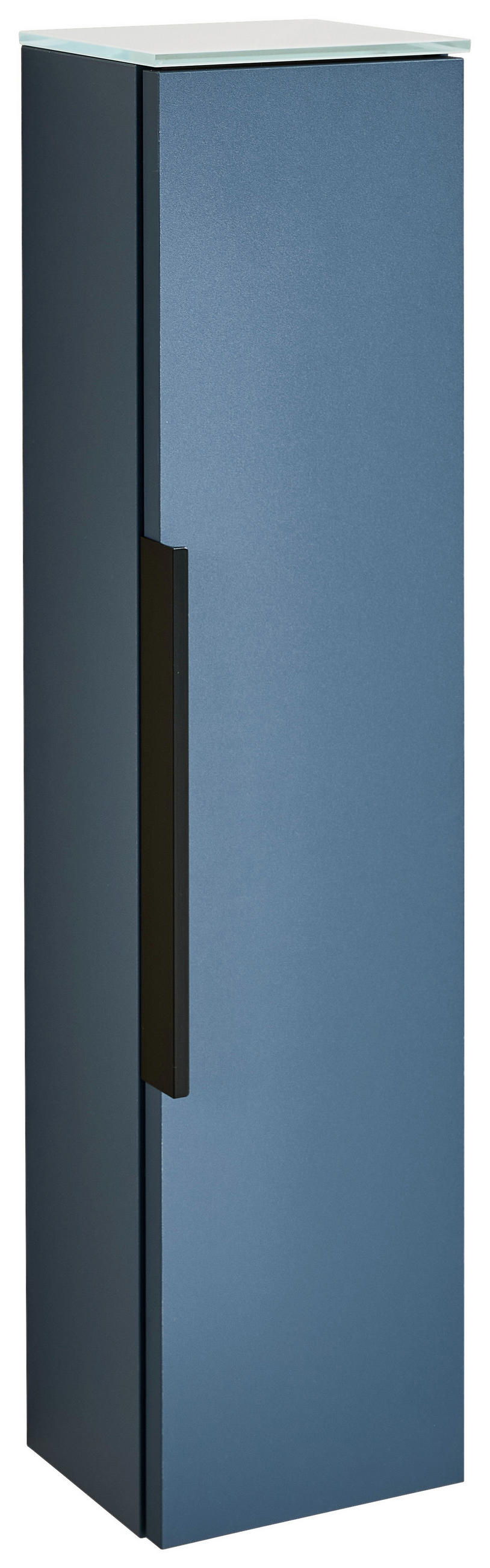 MIDISCHRANK 20/80,8/15 cm  - Blau/Schwarz, KONVENTIONELL, Glas/Holzwerkstoff (20/80,8/15cm) - Novel