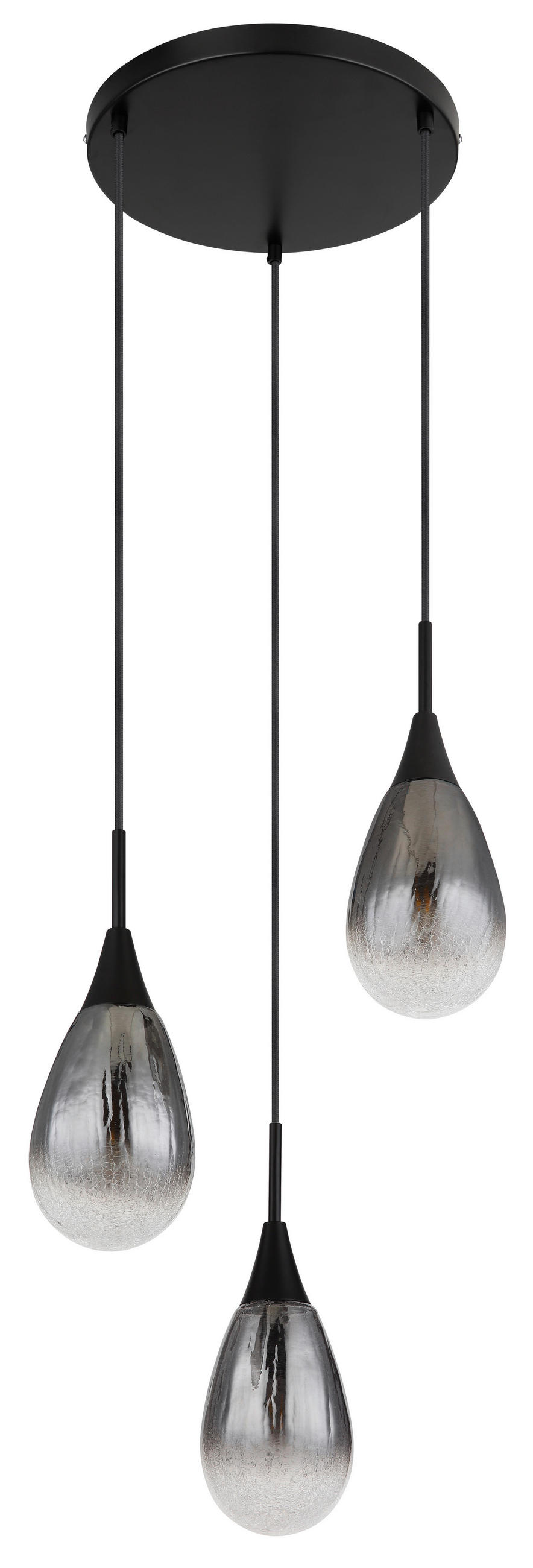 VISEČA SVETILKA        40/120 cm      E14 - siva/črna, Trend, kovina/steklo (40/120cm)