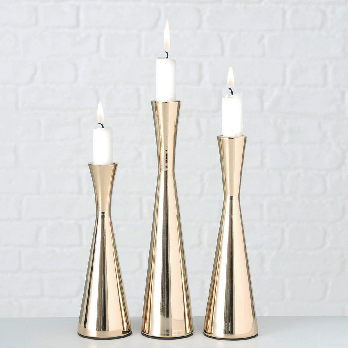 LJUSSTAKE  - guldfärgad, Basics, metall (6/20cm)