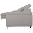 ECKSOFA in Flachgewebe Grau  - Chromfarben/Grau, KONVENTIONELL, Textil/Metall (175/268cm) - Carryhome