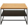 COUCHTISCH Eiche furniert, massiv 70/70/44 cm quadratisch Schwarz, Eichefarben  - Eichefarben/Schwarz, Natur, Holz/Holzwerkstoff (70/70/44cm) - Novel