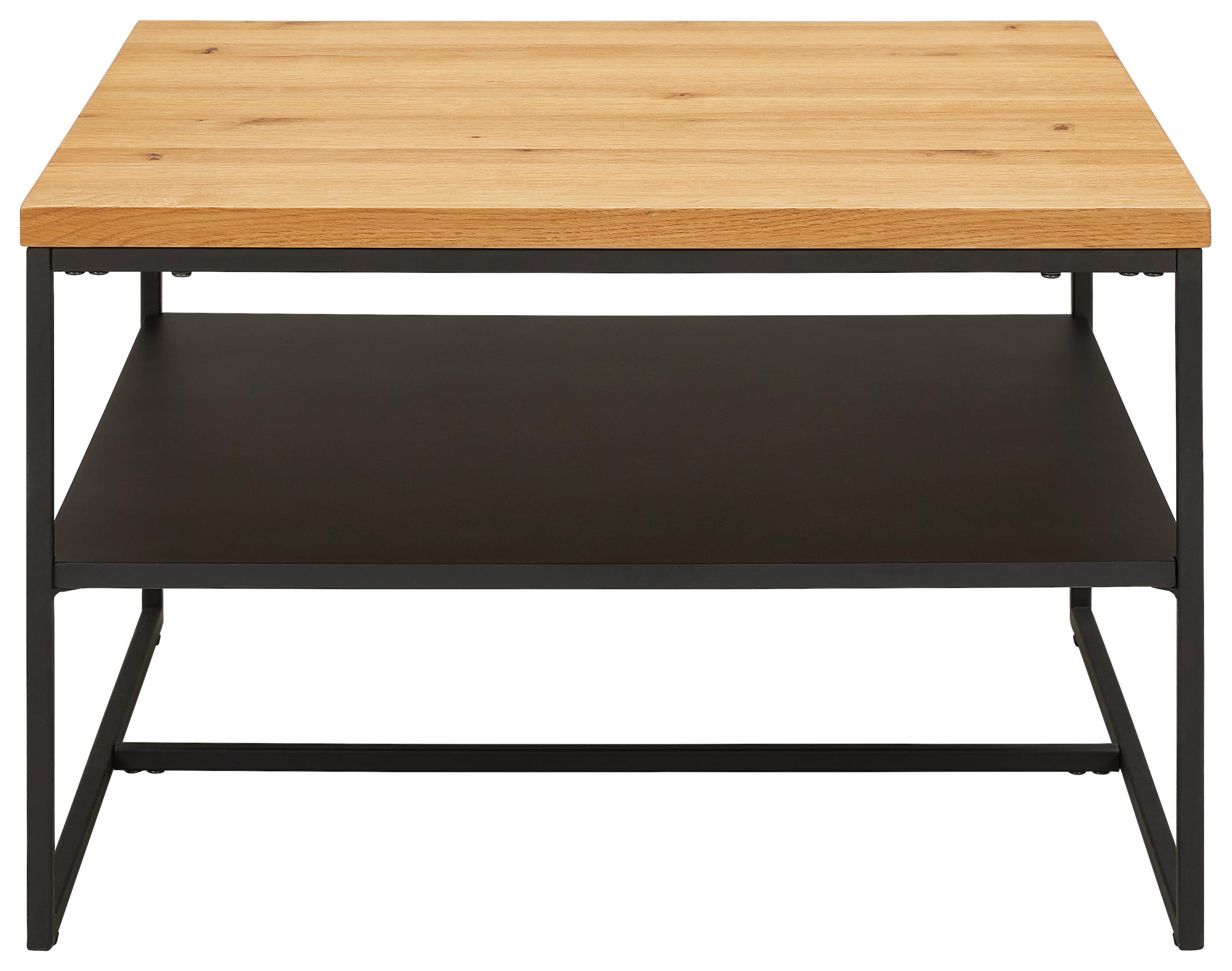 COUCHTISCH in Holz, Metall, Holzwerkstoff 70/70/44 cm  - Eichefarben/Schwarz, Natur, Holz/Holzwerkstoff (70/70/44cm) - Novel