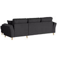 ECKSOFA in Flachgewebe Schwarz  - Eichefarben/Schwarz, KONVENTIONELL, Holz/Textil (265/159cm) - Carryhome