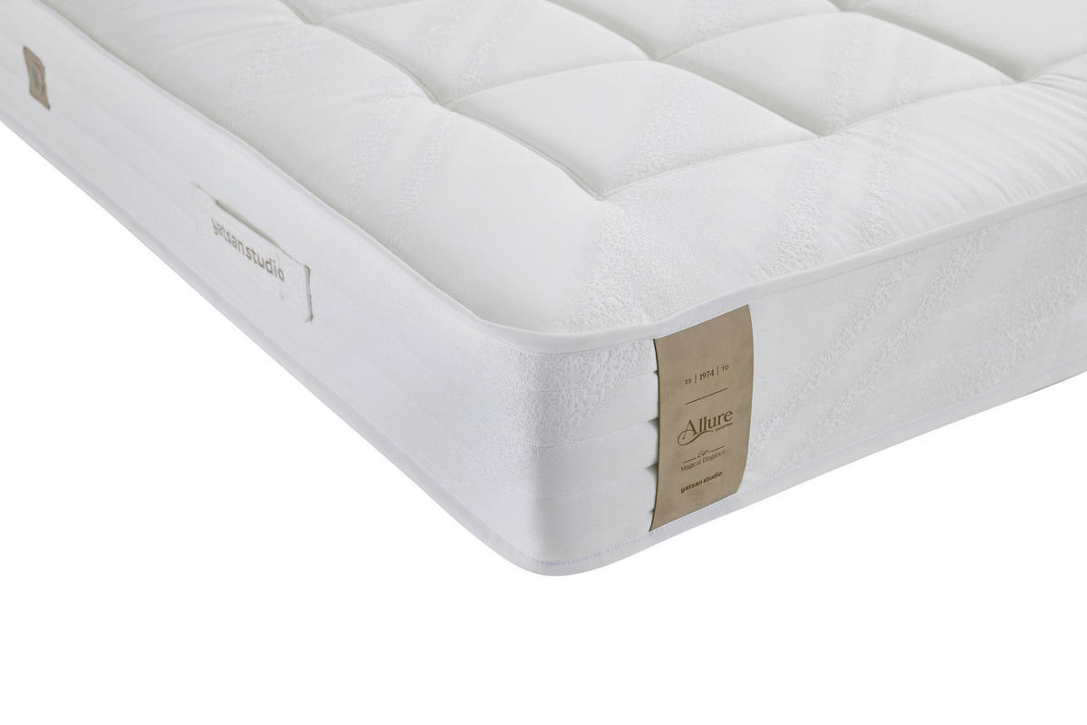 BOXSPRINGMATRATZE ALLURE SAN REMO H3, 90/200 cm, Höhe ca.: 27 cm,  - Creme, Basics, Textil (90/200cm)
