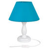 STOLNÍ LAMPA, E14, 18/28 cm  - bílá/modrá, Basics, dřevo (18/28cm)