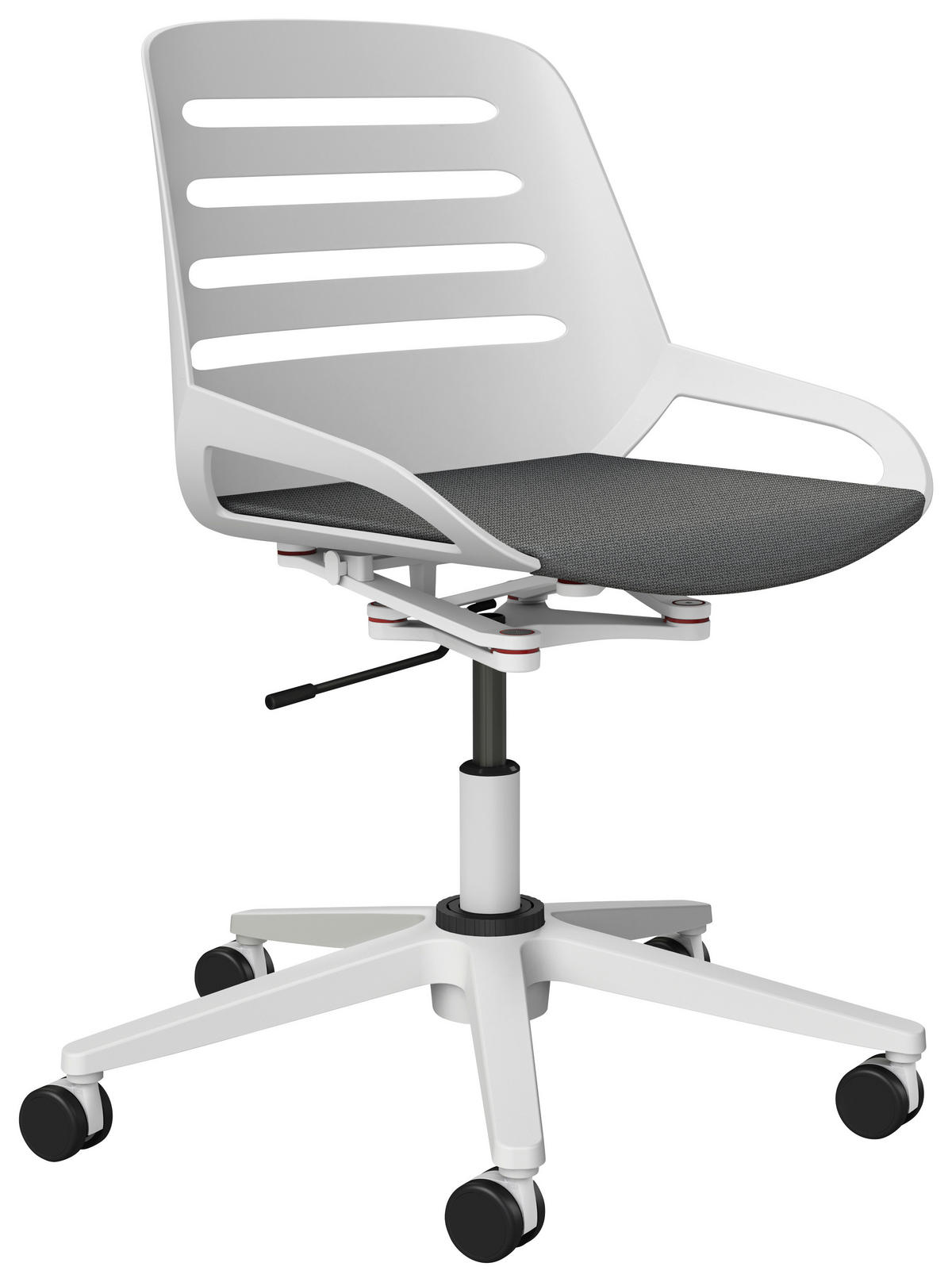 DREHSTUHL Grau, Weiss  - Weiss/Grau, Design, Kunststoff/Metall (70/68/40cm) - Aeris