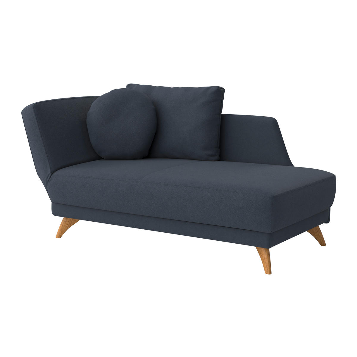 RÉCAMIERE in Flachgewebe Dunkelblau  - Eichefarben/Dunkelblau, Modern, Holz/Textil (205/74/94cm) - Bali