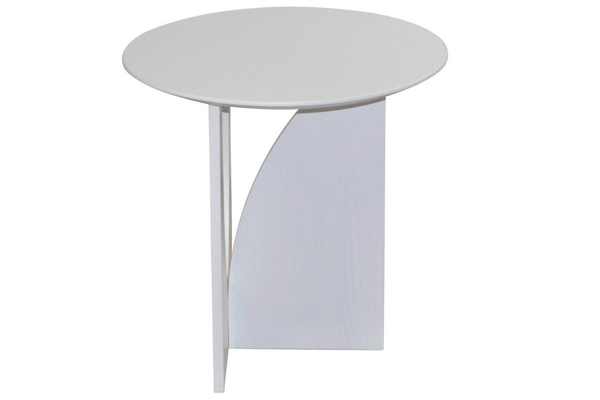 BEISTELLTISCH 50/50/51 cm furniert Weiß rund  - Weiß, Design, Holzwerkstoff (50/50/51cm) - MID.YOU