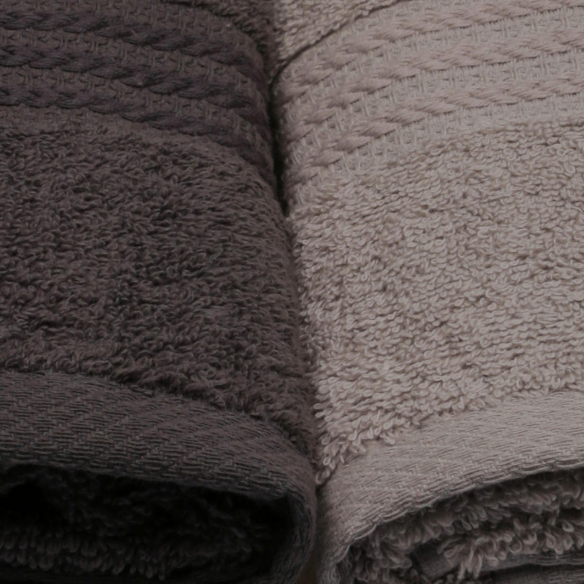 HANDTUCHSET Grau, Schwarz, Weiß, Dunkelgrau 4-teilig  - Dunkelgrau/Schwarz, Basics, Textil (50/90cm)