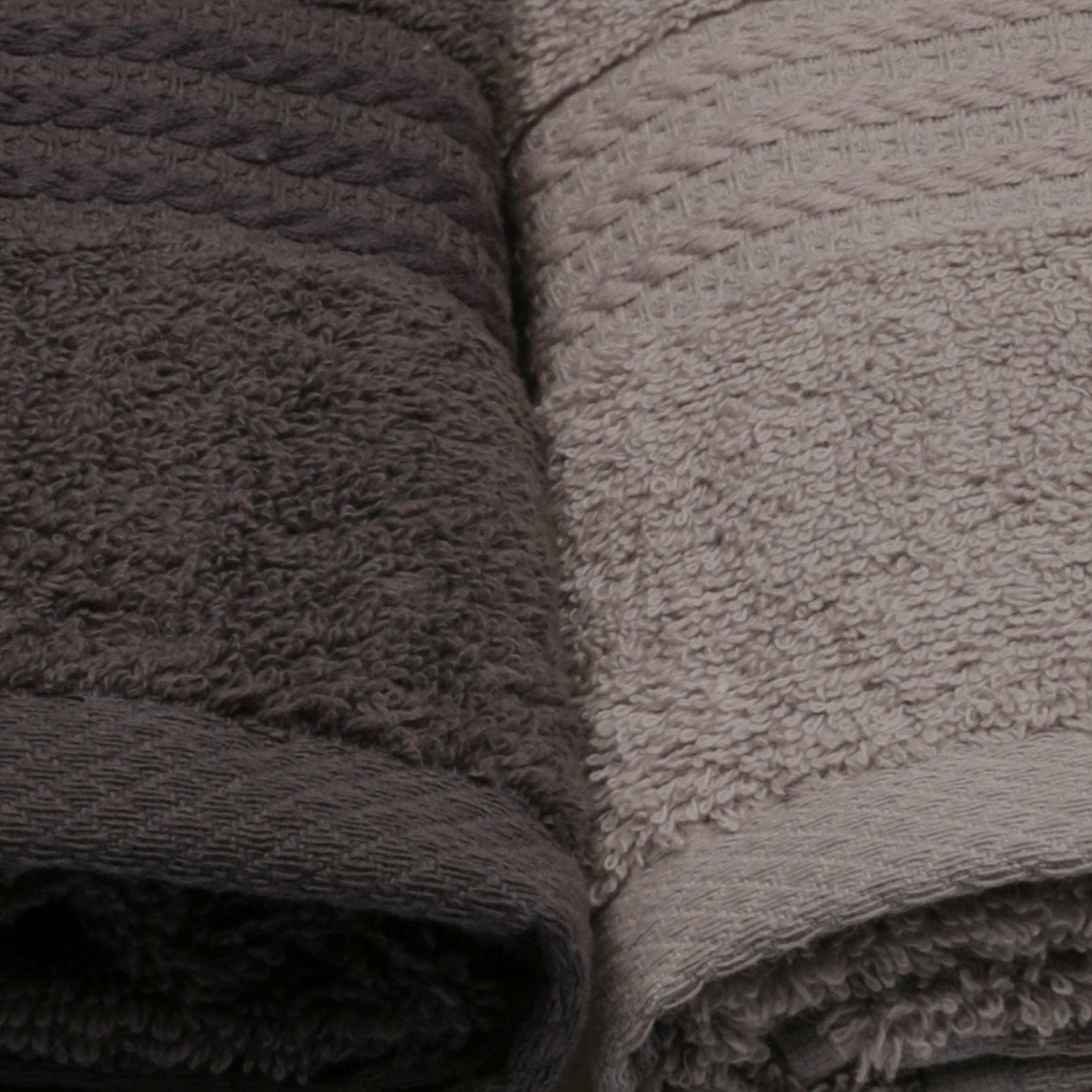 Thumbnail - Handtuchset, Grau, Schwarz, Weiß, Dunkelgrau, Textil, 4-teilig, Uni, 50x90 cm, angenehm weich, Badtextilien, Handtuch-Se...