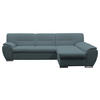 ECKSOFA Blau Flachgewebe  - Blau/Silberfarben, Design, Kunststoff/Textil (281/167cm) - MID.YOU