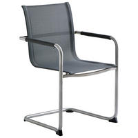 GARTENSCHWINGSTUHL Edelstahl Edelstahlfarben, Dunkelgrau  - Edelstahlfarben/Dunkelgrau, Design, Textil/Metall (56/86/59cm) - Amatio